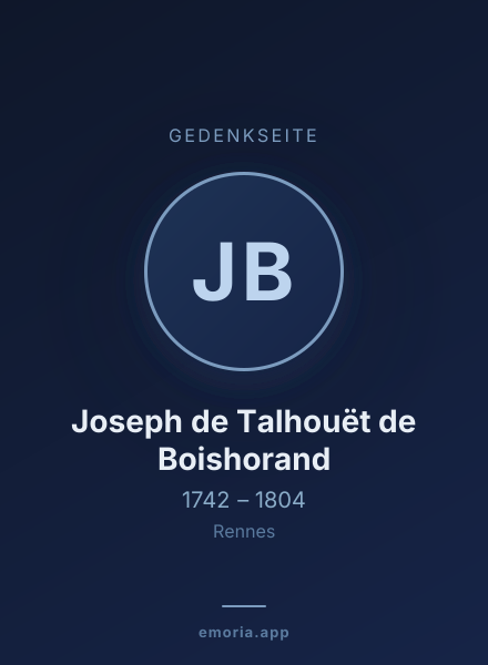 Gedenkportrait von Joseph de Talhouët de Boishorand