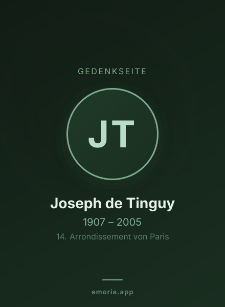 Gedenkportrait von Joseph de Tinguy