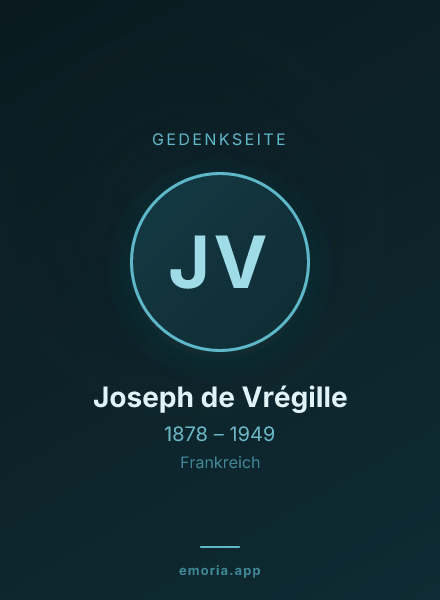 Gedenkportrait von Joseph de Vrégille