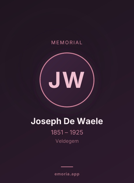 Memorial portrait of Joseph De Waele