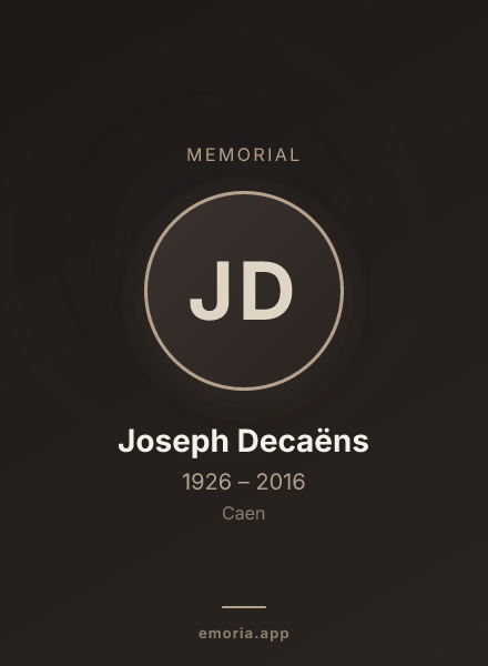 Memorial portrait of Joseph Decaëns