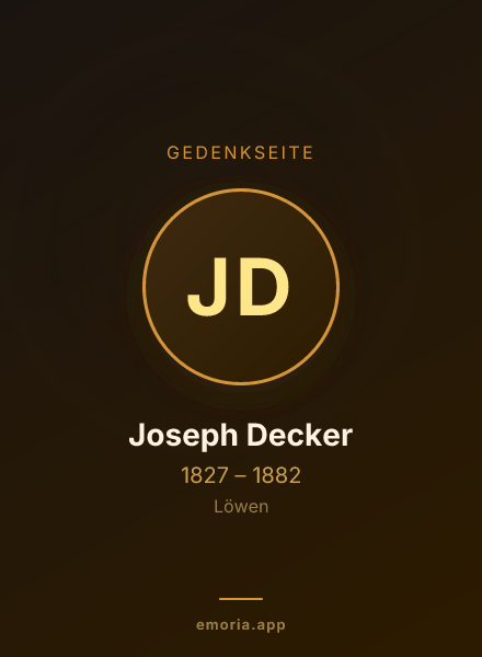 Gedenkportrait von Joseph Decker