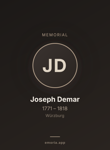 Memorial portrait of Joseph Demar