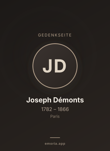 Gedenkportrait von Joseph Démonts