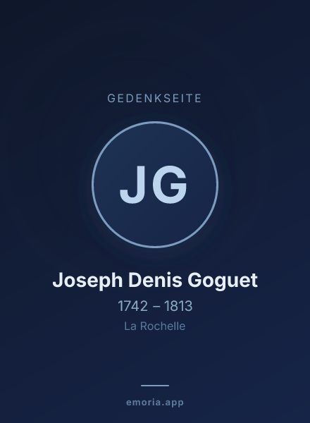 Gedenkportrait von Joseph Denis Goguet