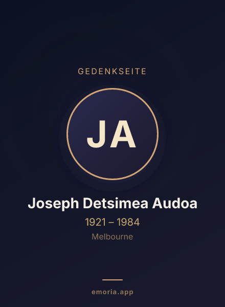 Gedenkportrait von Joseph Detsimea Audoa