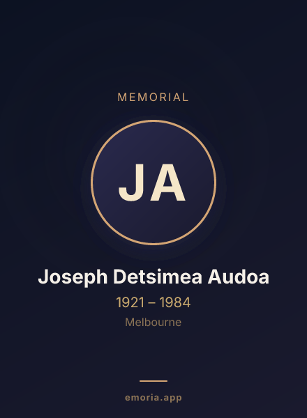 Memorial portrait of Joseph Detsimea Audoa