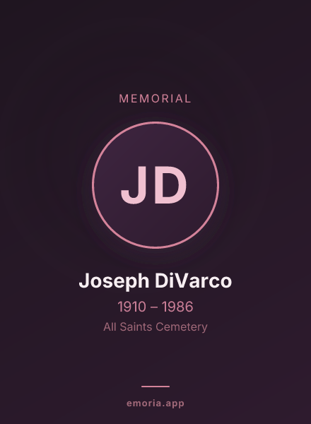 Memorial portrait of Joseph DiVarco