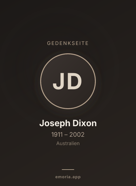 Gedenkportrait von Joseph Dixon