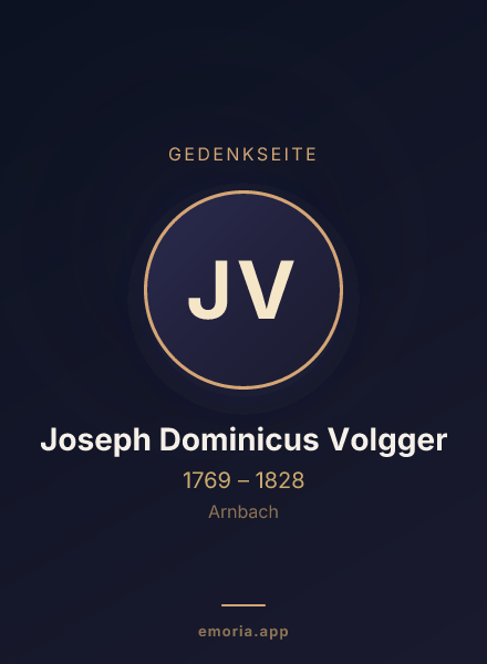 Gedenkportrait von Joseph Dominicus Volgger