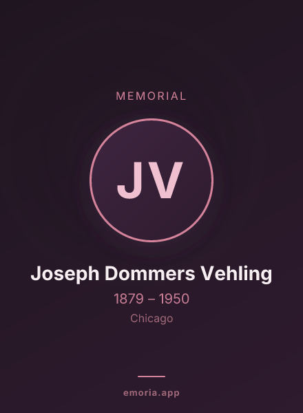 Memorial portrait of Joseph Dommers Vehling