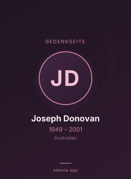 Gedenkportrait von Joseph Donovan