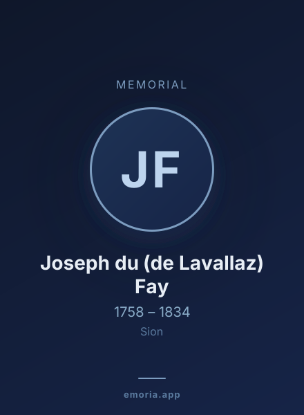 Memorial portrait of Joseph du (de Lavallaz) Fay