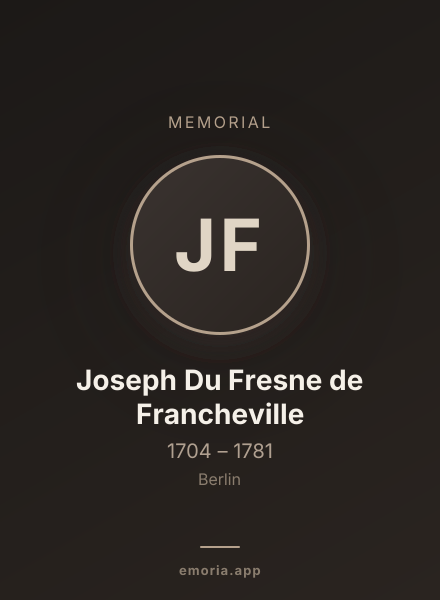 Memorial portrait of Joseph Du Fresne de Francheville