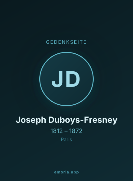 Gedenkportrait von Joseph Duboys-Fresney