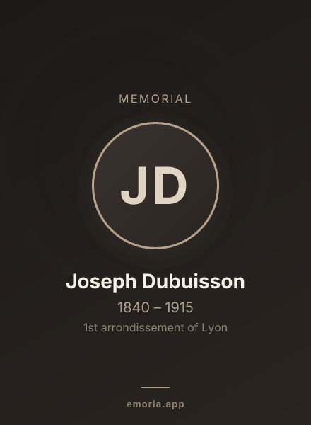 Memorial portrait of Joseph Dubuisson