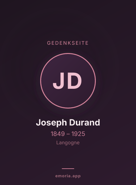 Gedenkportrait von Joseph Durand