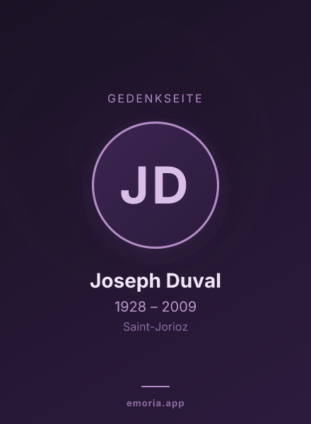 Gedenkportrait von Joseph Duval