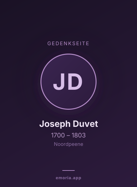 Gedenkportrait von Joseph Duvet