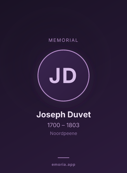 Memorial portrait of Joseph Duvet