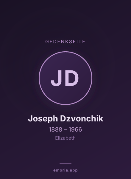 Gedenkportrait von Joseph Dzvonchik