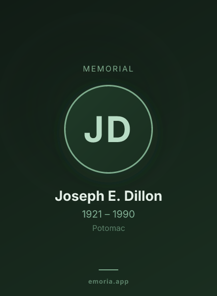 Memorial portrait of Joseph E. Dillon