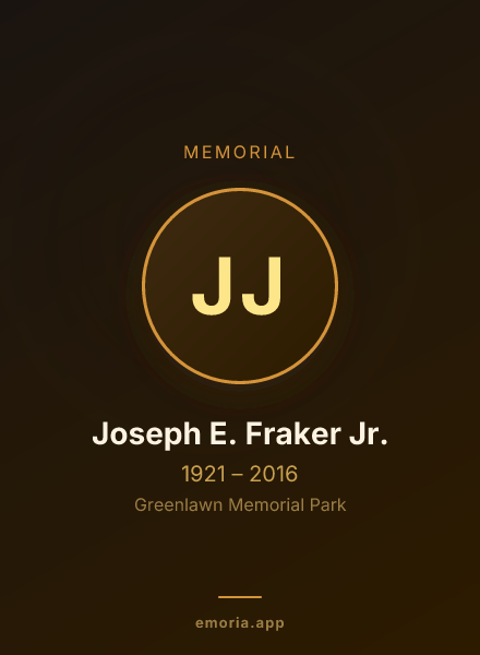 Memorial portrait of Joseph E. Fraker Jr.