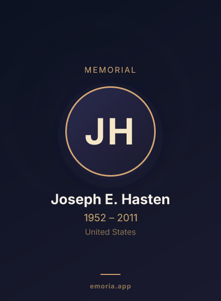 Memorial portrait of Joseph E. Hasten