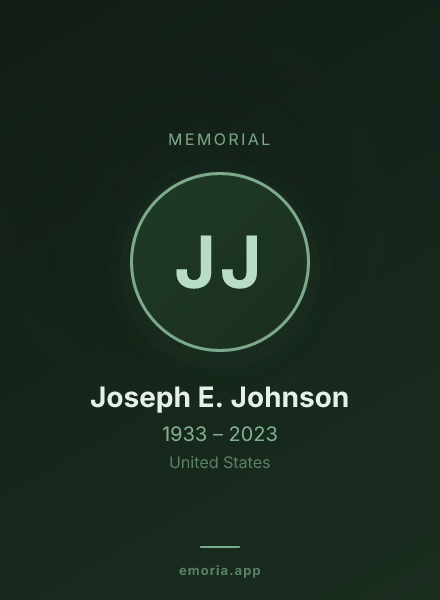 Memorial portrait of Joseph E. Johnson