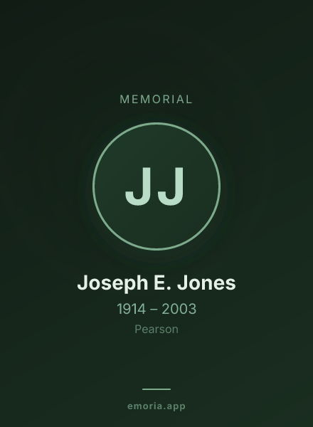 Memorial portrait of Joseph E. Jones