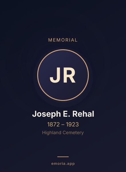 Memorial portrait of Joseph E. Rehal