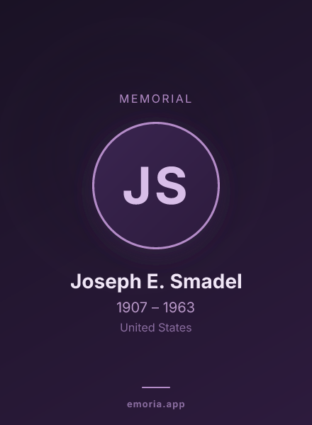 Memorial portrait of Joseph E. Smadel