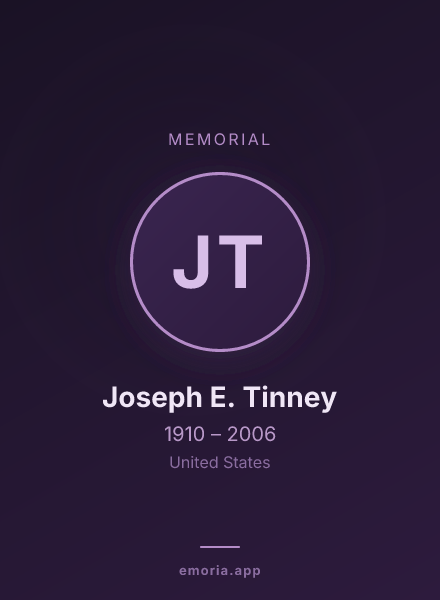 Memorial portrait of Joseph E. Tinney