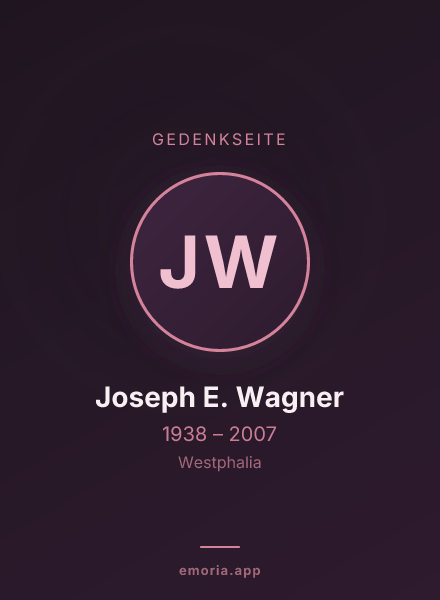 Gedenkportrait von Joseph E. Wagner