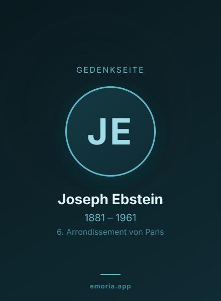 Gedenkportrait von Joseph Ebstein