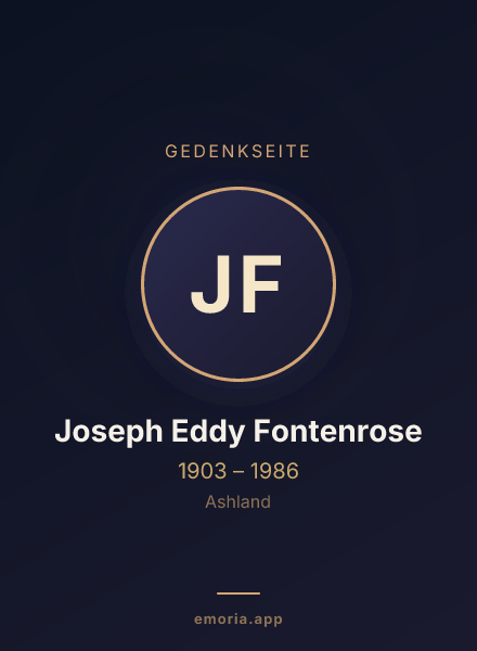 Gedenkportrait von Joseph Eddy Fontenrose