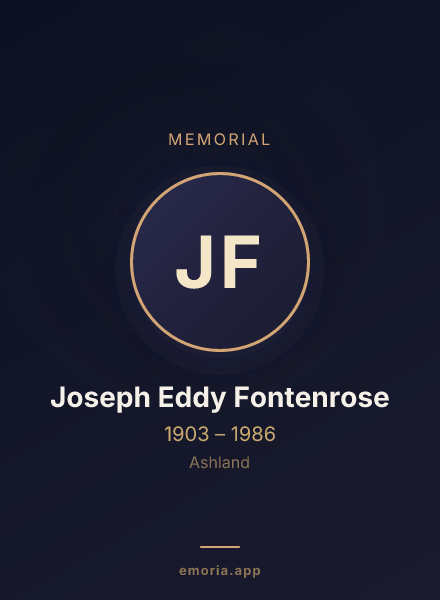 Memorial portrait of Joseph Eddy Fontenrose