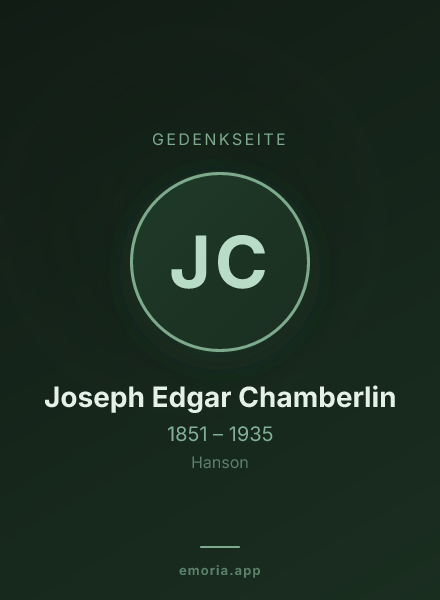 Gedenkportrait von Joseph Edgar Chamberlin