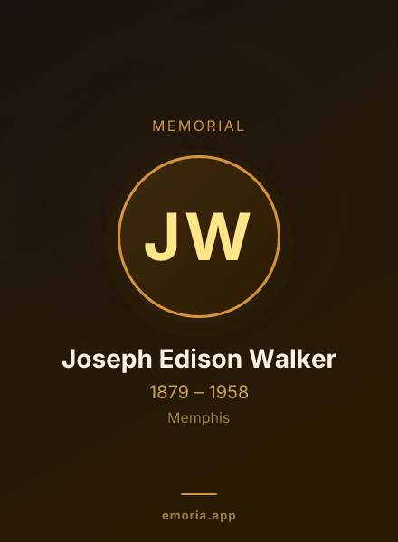 Memorial portrait of Joseph Edison Walker