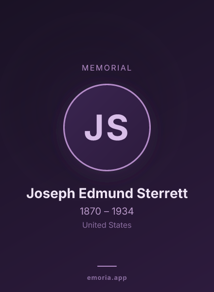 Memorial portrait of Joseph Edmund Sterrett