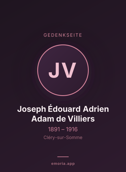 Gedenkportrait von Joseph Édouard Adrien Adam de Villiers