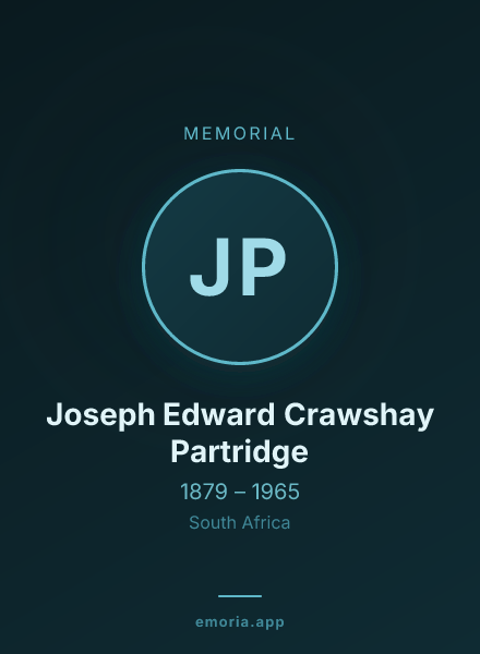 Memorial portrait of Joseph Edward Crawshay Partridge