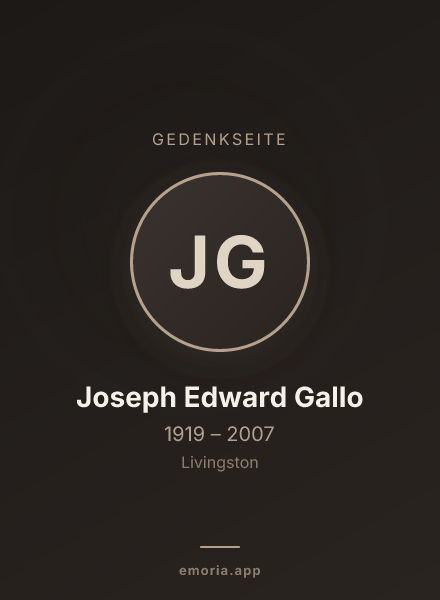 Gedenkportrait von Joseph Edward Gallo