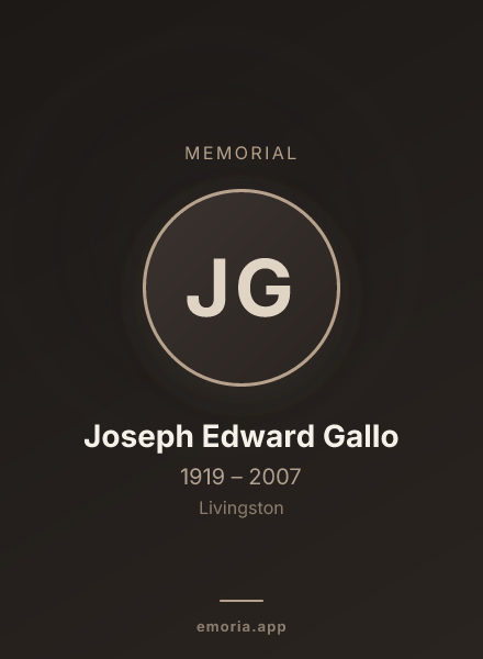 Memorial portrait of Joseph Edward Gallo