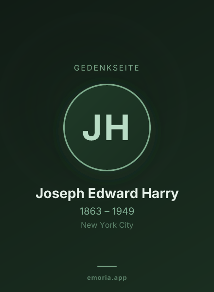 Gedenkportrait von Joseph Edward Harry