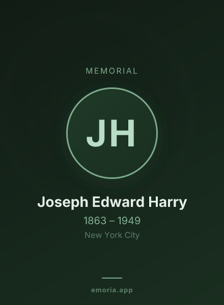 Memorial portrait of Joseph Edward Harry
