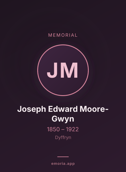 Memorial portrait of Joseph Edward Moore-Gwyn