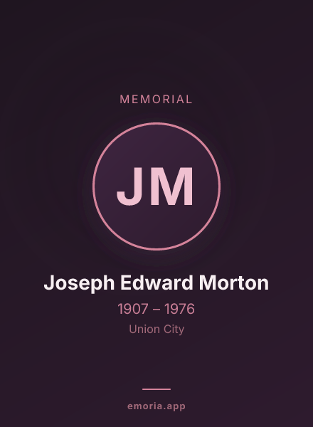 Memorial portrait of Joseph Edward Morton