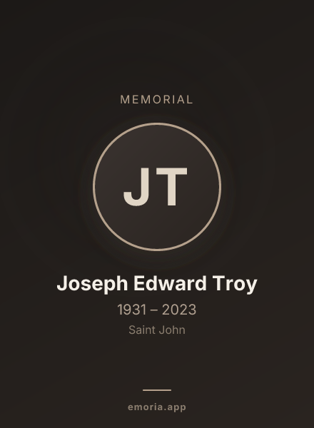 Memorial portrait of Joseph Edward Troy