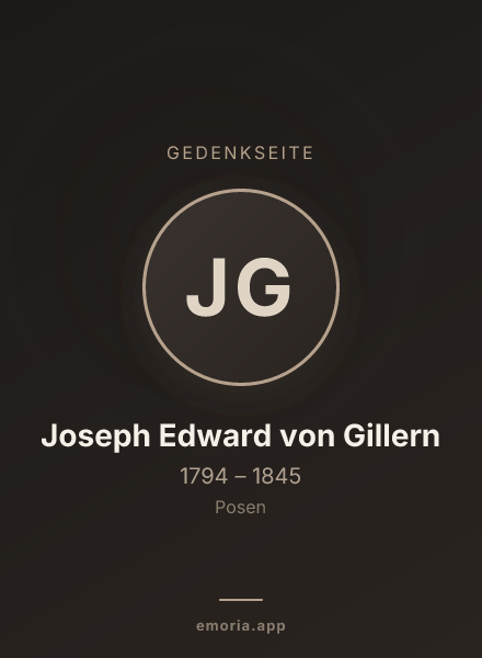 Gedenkportrait von Joseph Edward von Gillern